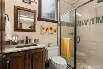 Main Floor 3/4 Bath Near Flex/Bedroom on Main Floor