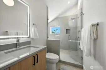 Luxurious primary Bath with Wet Room Tub and Shower
