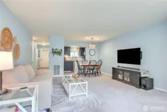 open to kitchen, great room