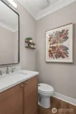 Powder Bath on 1st level. Model Home pictures for illustration only. Colors and features may vary