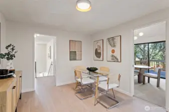 You will be impressed with this spacious eat-in kitchen with lovely Luxury Vinyl Plank flooring.