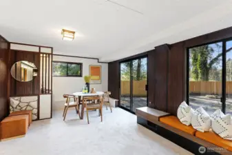 Perfect spot for a game table just inside the sliding glass doors.