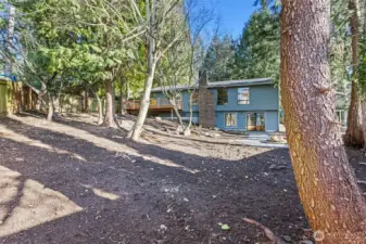 View of rear of home from private backyard.