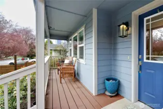 A nice porch with generous overhang greets you.