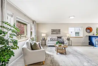 The light filled living room.