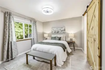 The primary bedroom.