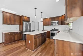 large kitchen with tons of counter space