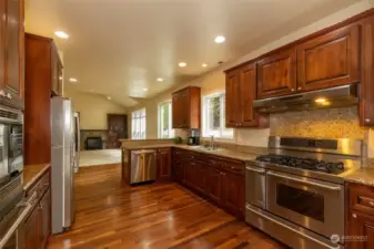 Beautiful Cherry cabinets and high end appliances
