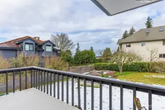 More outdoor space on the spacious deck off the kitchen.