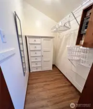 Primary walk in closet.