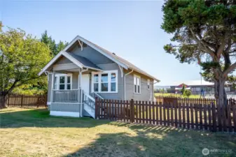 Attractively handsome, solid Craftsman style home in the fornt of the property.  A more sizeable home could be built in the upper acreage that would have a great view of Mt. Baker and this home could be an ADU.