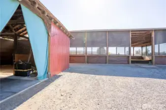 Close-up of entry to the tackroom/shop etc.