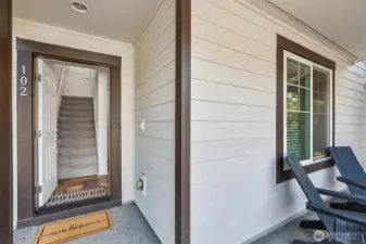 Entry with deck space welcomes you home.