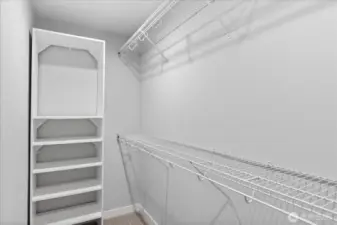 Primary walk in closet.