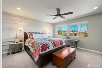 Primary bedroom with views of the wetlands