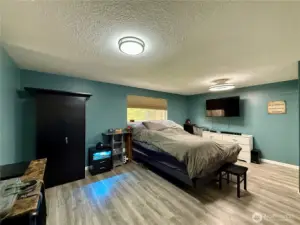 Bedroom #4 LVP flooring, oversized bedroom with two closets