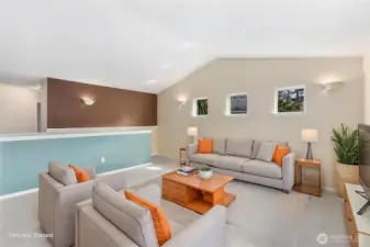 2nd floor family room with virtual staging.