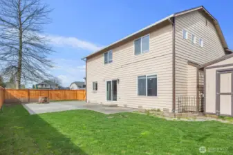 Backyard offers complete privacy from the neighbors.