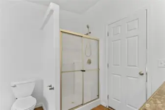 Spacious shower.