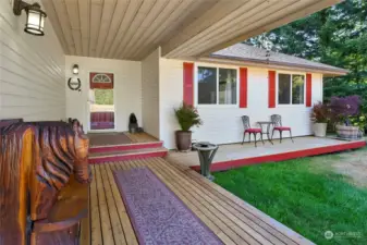 The front porch is of new cedar decking.