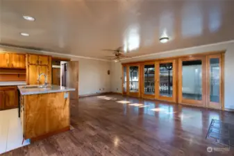 Kitchen with great room.