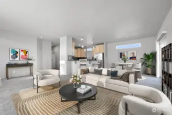 Virtually staged living room