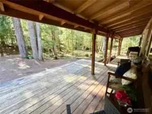Enjoy a cup of coffee every morning on the covered deck!