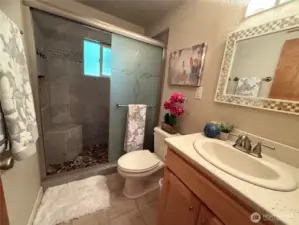 Newer remodeled bath.