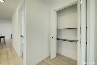 Linen closet in hallway