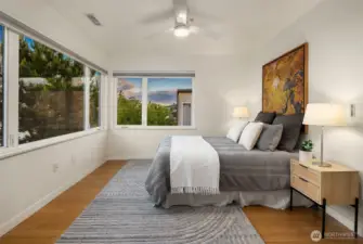 Spacious Primary Suite features 3/4 Bath, WIC & W/D