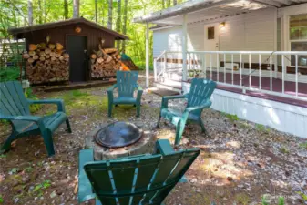 Shed is good for storage or could be an extra bunk room