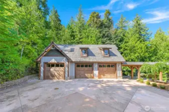 ADU above the 3 car garage. 891 sq.ft. Garage consists of an additional half bath & laundry