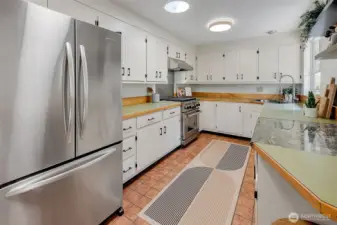 Kitchen has plenty of counter space.
