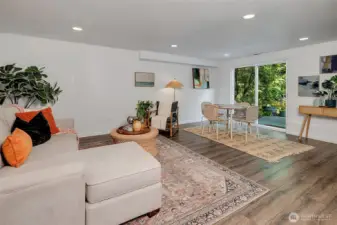 Separate entrance into lower level living room.