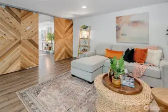 Living room with separate entrance.