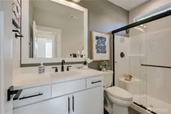 Photos of furnished model home on Lot 18 of same plan. No two homes are alike. Color selections and details will vary. Ask for details