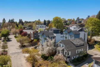 A quick look at the surrounding block shows off the peaceful tree-lined vibe. It's Capitol Hill, but make it quiet and tucked away.