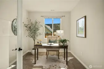 French doors open up to the den, could easily be used as a spillover 3rd bedroom.