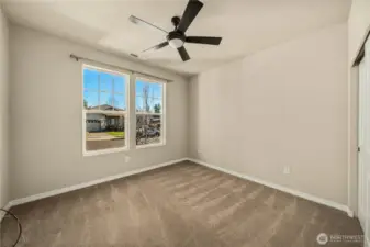 Guest bedroom with a beautiful view of Mt. Rainier!