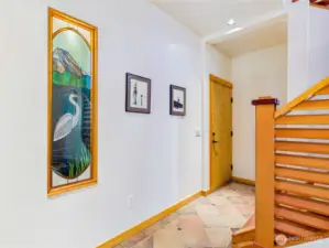 This stained glass window is installed and backlite