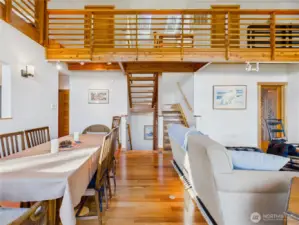 Main level. It's gracious and allows for flexible living - space for a large table and couch and chairs.