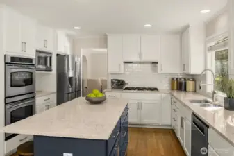 The kitchen was recently renovate with style and functionality.