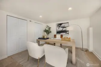 Spacious bedroom 4 or WFH space in daylight basement