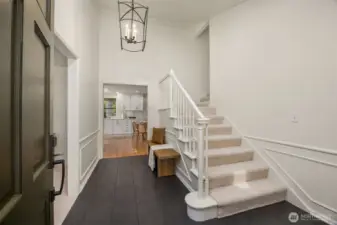 Entryway with vaulted ceiling