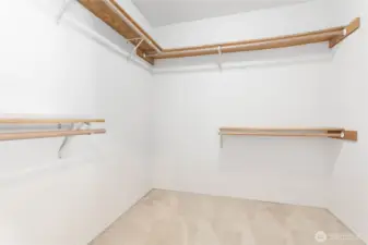 Generous walk-in closet in the primary bedroom.
