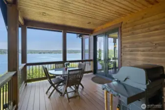 Covered porch off of the dining area. good spot to enjoy a little breeze on those hot summer days...