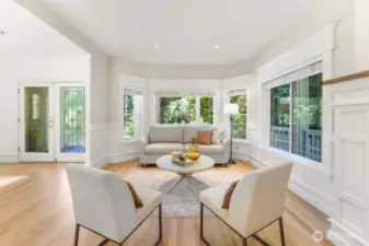 An abundance of natural light floods this space.