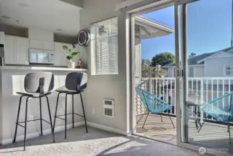 -or you can relax with a morning coffee on the sunny deck.