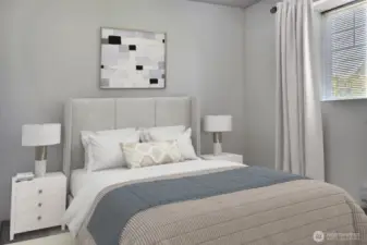 The second bedroom has 8 ft slider door closet. Verually stage for your imagination!