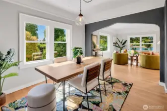Ample space in this dining room.